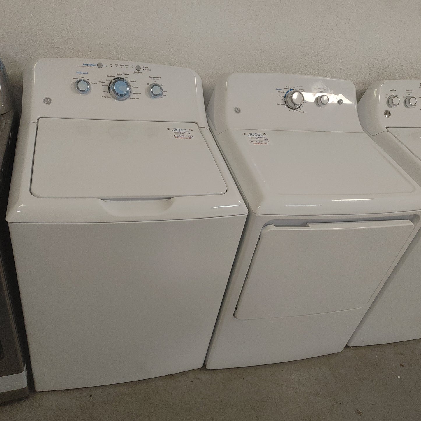 Used GE 4.2 Cubic Ft Top Load Washer and 7.2 cubic ft Gas Dryer