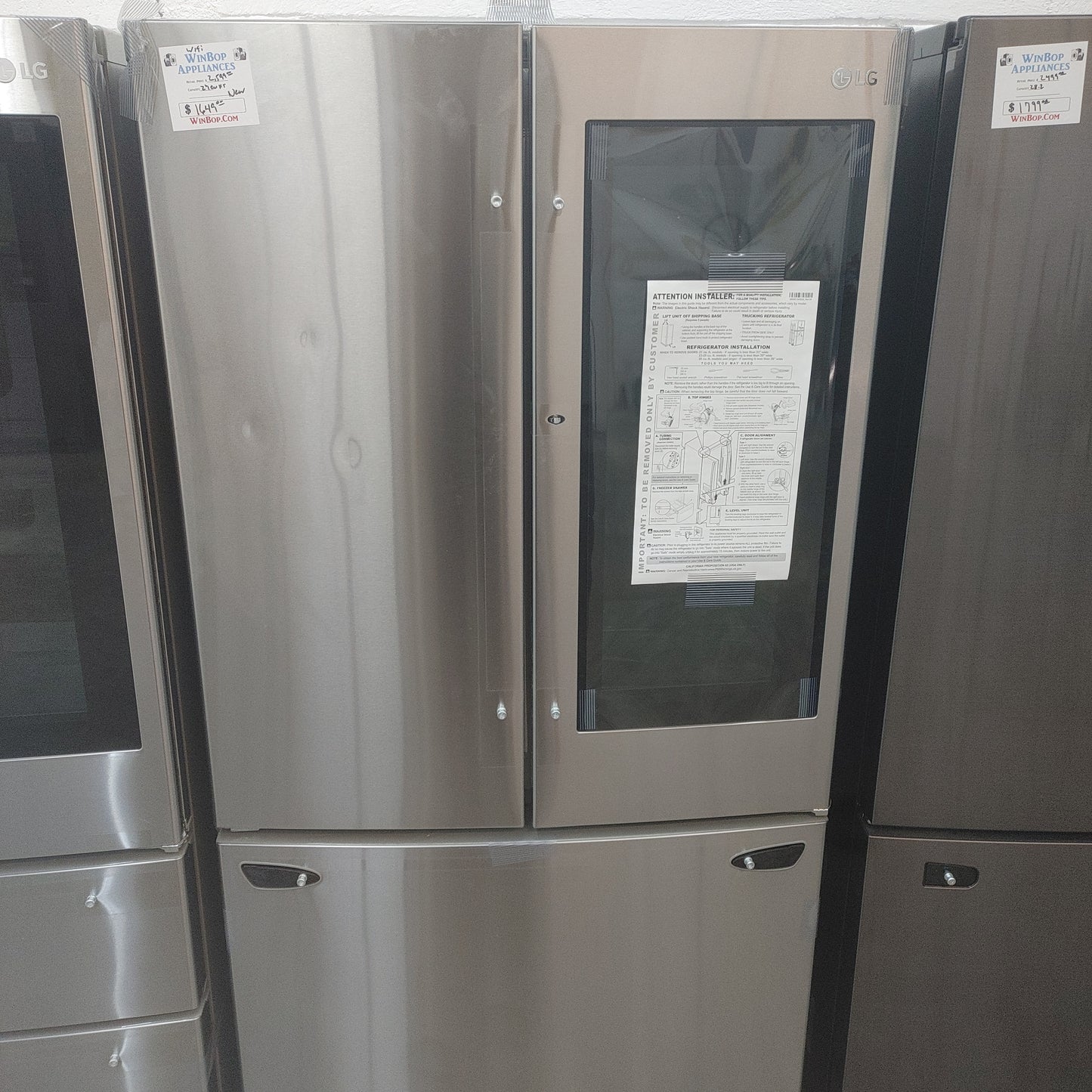New Dent and Ding LG interview stainless French door refrigerator with Wi-Fi control