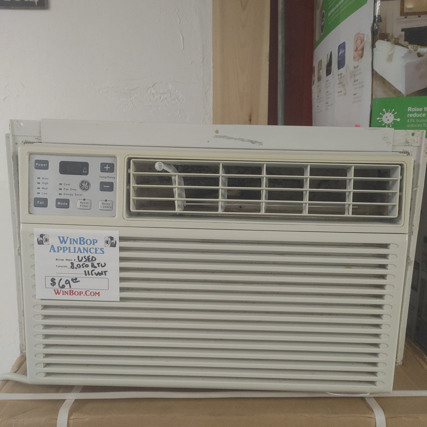 Used GE 8,050 BTU 115 volt room window unit air conditioner