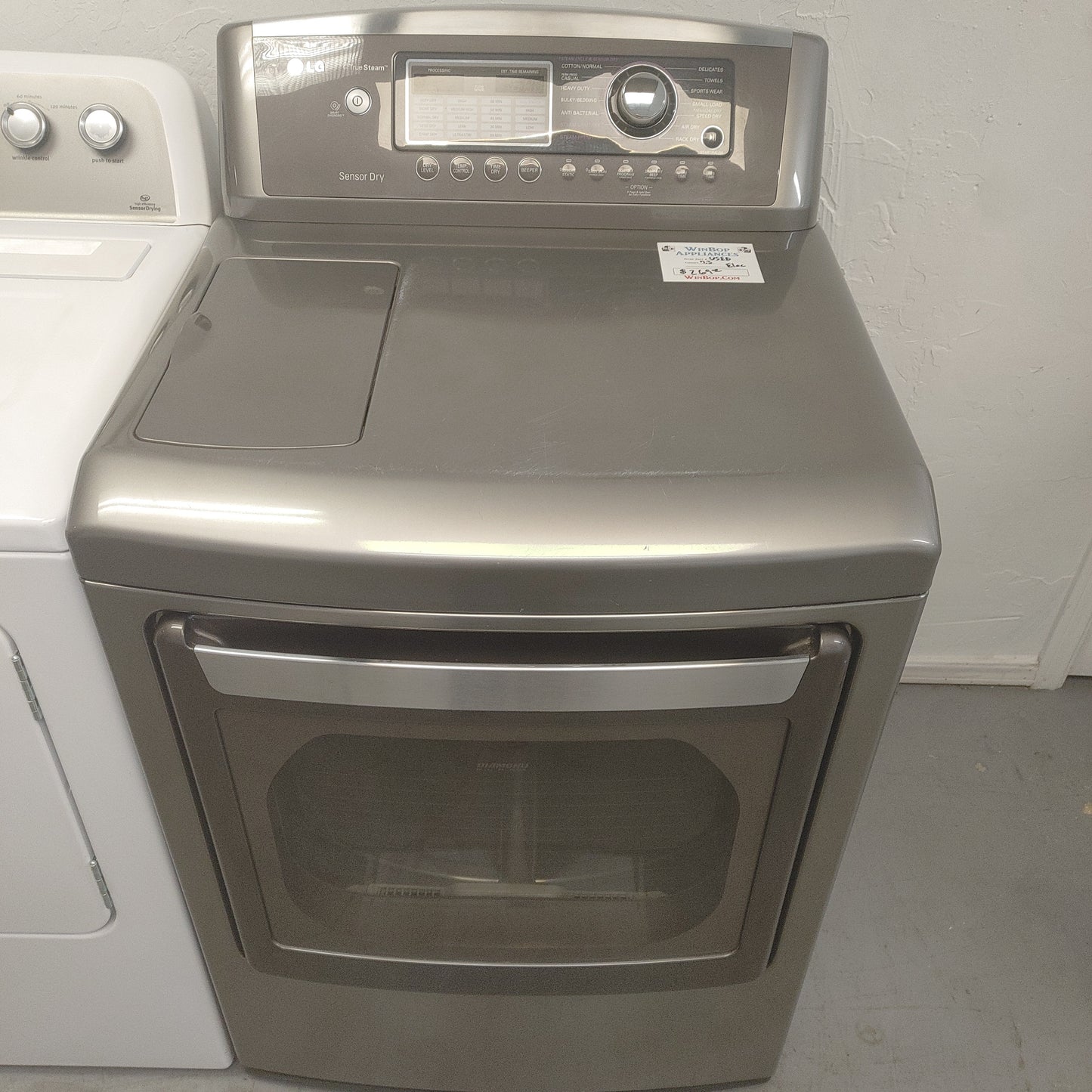Used LG 7.3 Cubic ft Electric TrueSteam Dryer