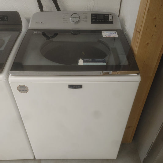 Used Maytag 4.7 cubic ft. Top load washer with agitator. Remote enable wifi and extra power.