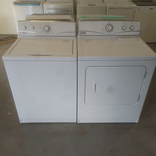 Used Maytag 3.8 cubic foot top load washer with 6.5 cubic foot electric dryer set. Dependable care models