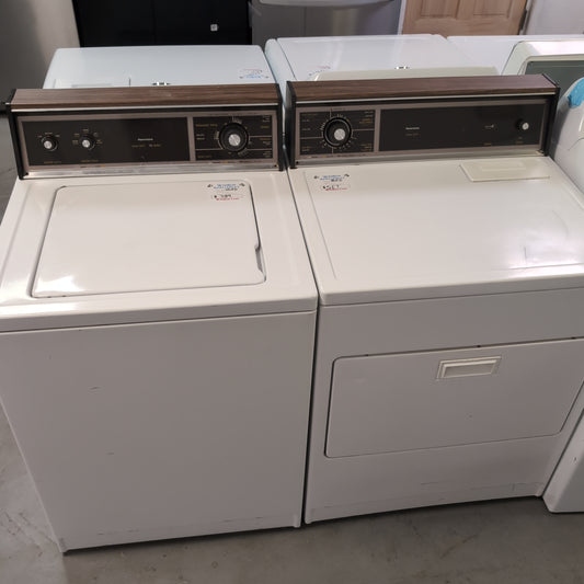 Used Kenmore 3.5 cubic foot top load washer with agitator and 6.5 cubic foot electric dryer
