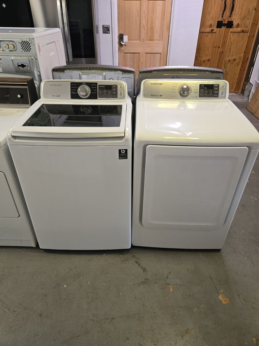Used Samsung top load washer and electric dryer set
