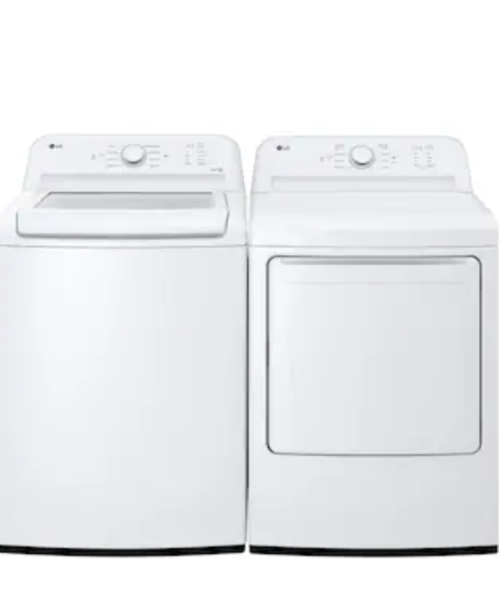 LG Top Load White Agitator Washer & Dryer