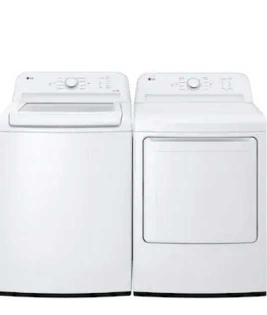 LG Top Load White Agitator Washer & Dryer