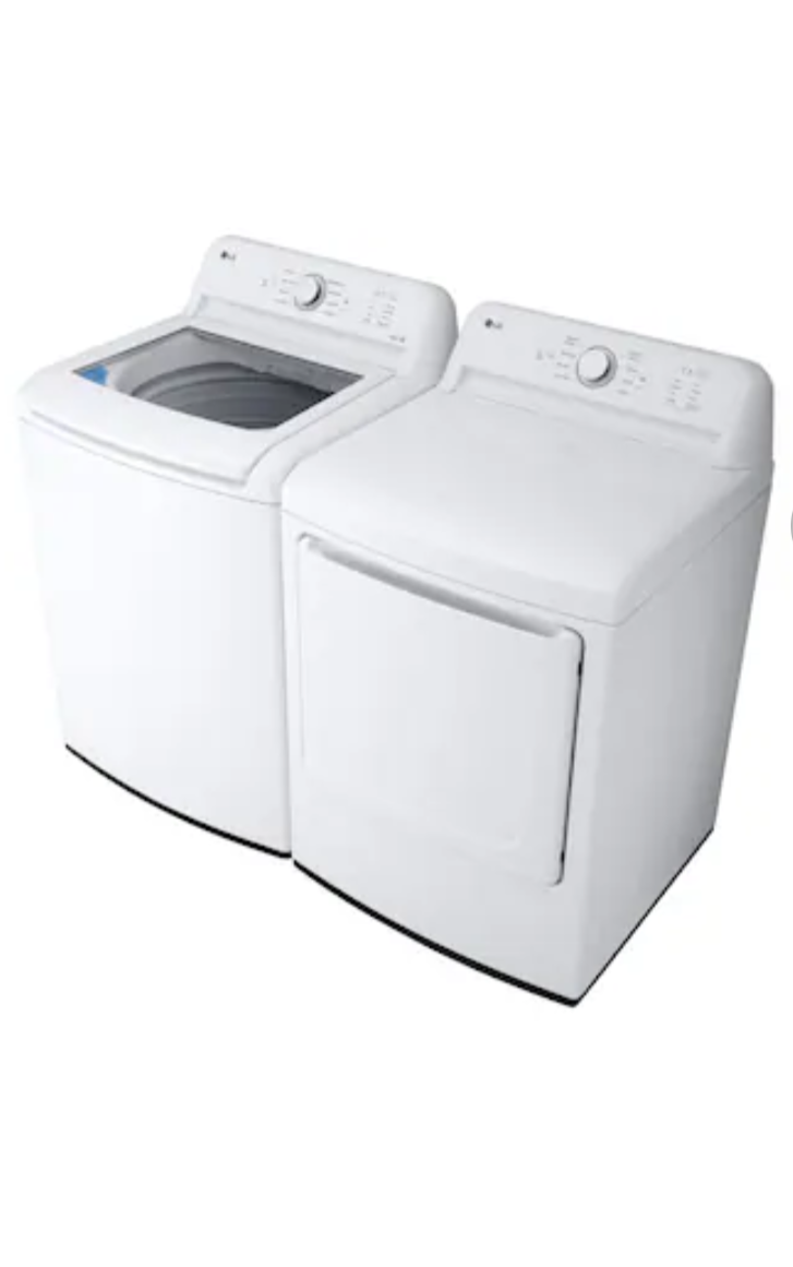 LG Top Load White Agitator Washer & Dryer